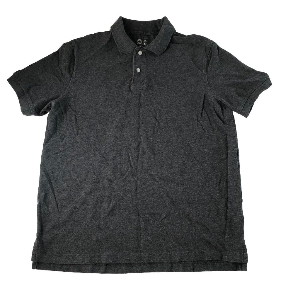 merona ultimate polo Men’s Charcoal Gray Short Sleeve Size Large